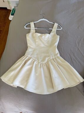 WeWoreWhat Corset Peplum Satin Mini Dress